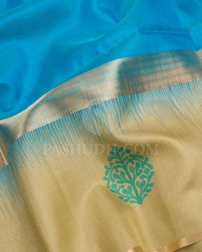 Anandha Blue and Khaki Soft Silk Saree - AC15