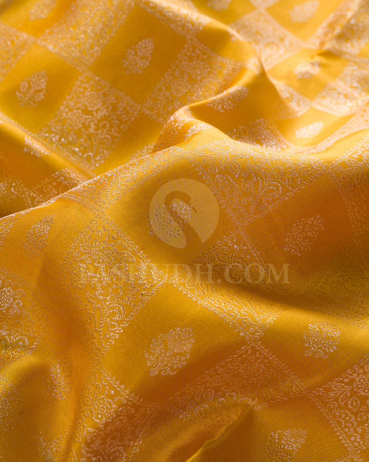 Mango Yellow And Rani Pink Kanjivaram Silk Saree - DT306(A)