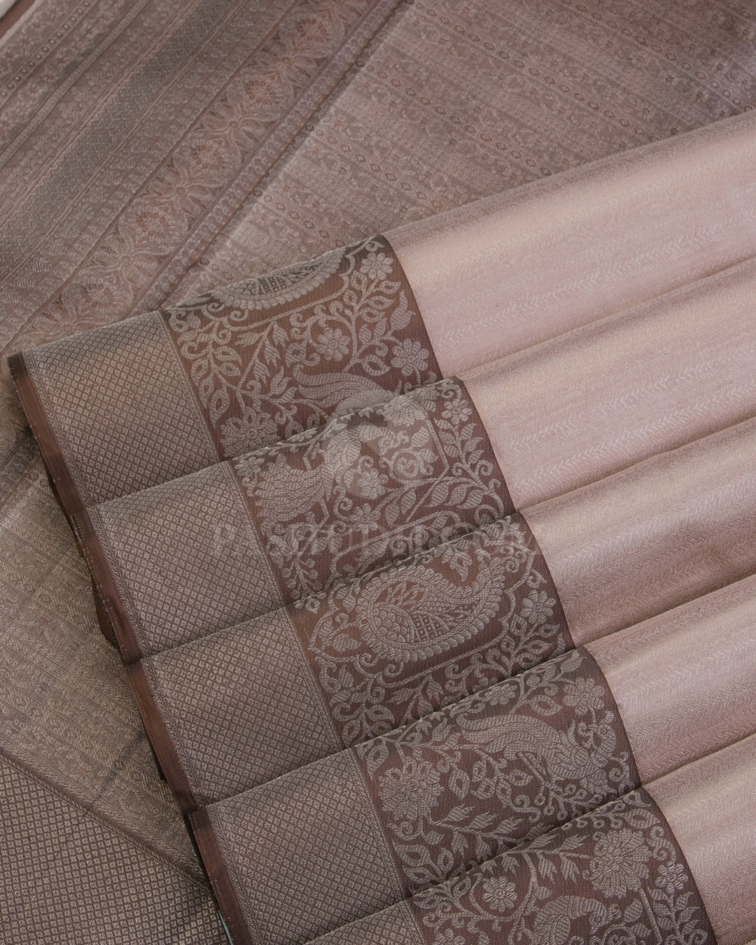 Tan and Brown Kanjivaram Silk Saree - DT216