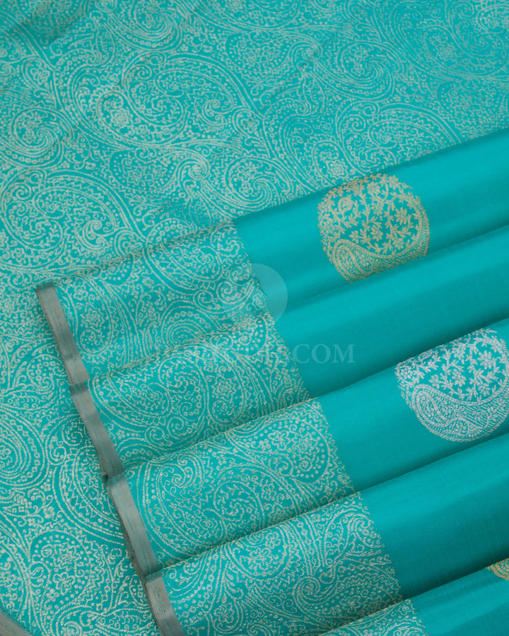 Blue Pure Zari Kanjivaram Silk Saree - S830 - View 5