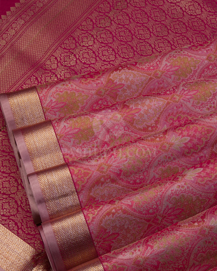 Pink Kanjivaram Silk Saree - DJ278(A) - View 3