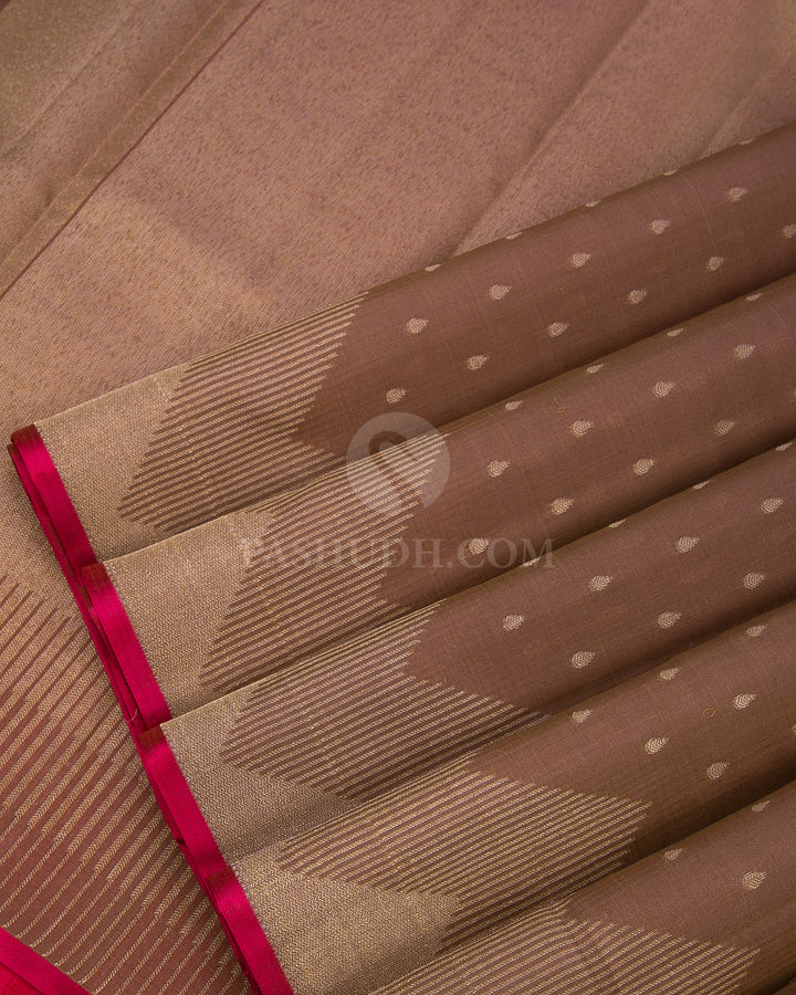Chestnut Brown Kanjivaram Silk Saree - DJ241