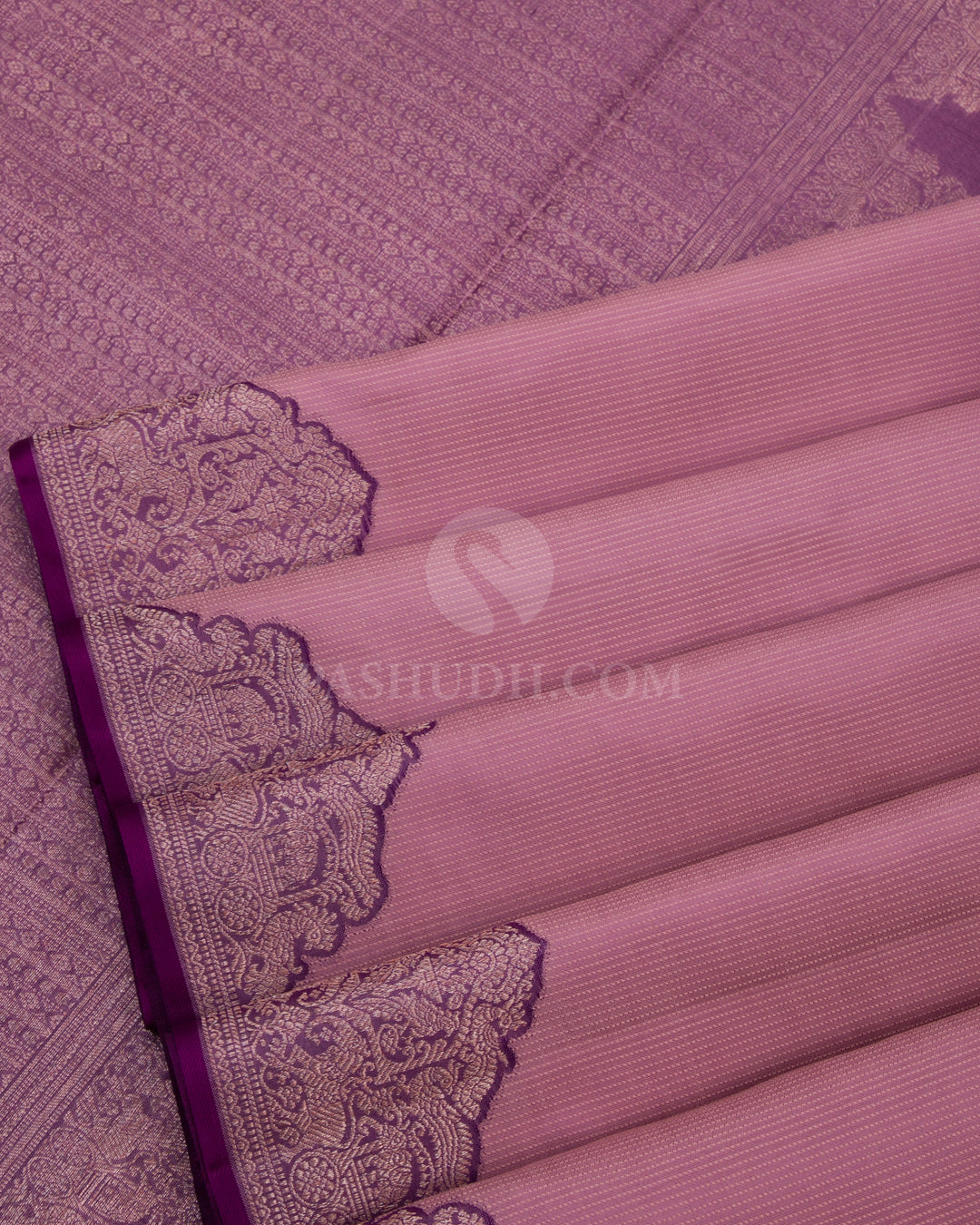 Mauve & Violet Kanjivaram Silk Saree - S764- VIew 5