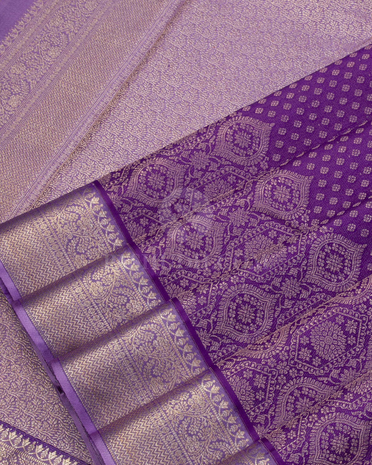 Shades of Lavender kanjivaram Silk Saree - D513(B) - View 3