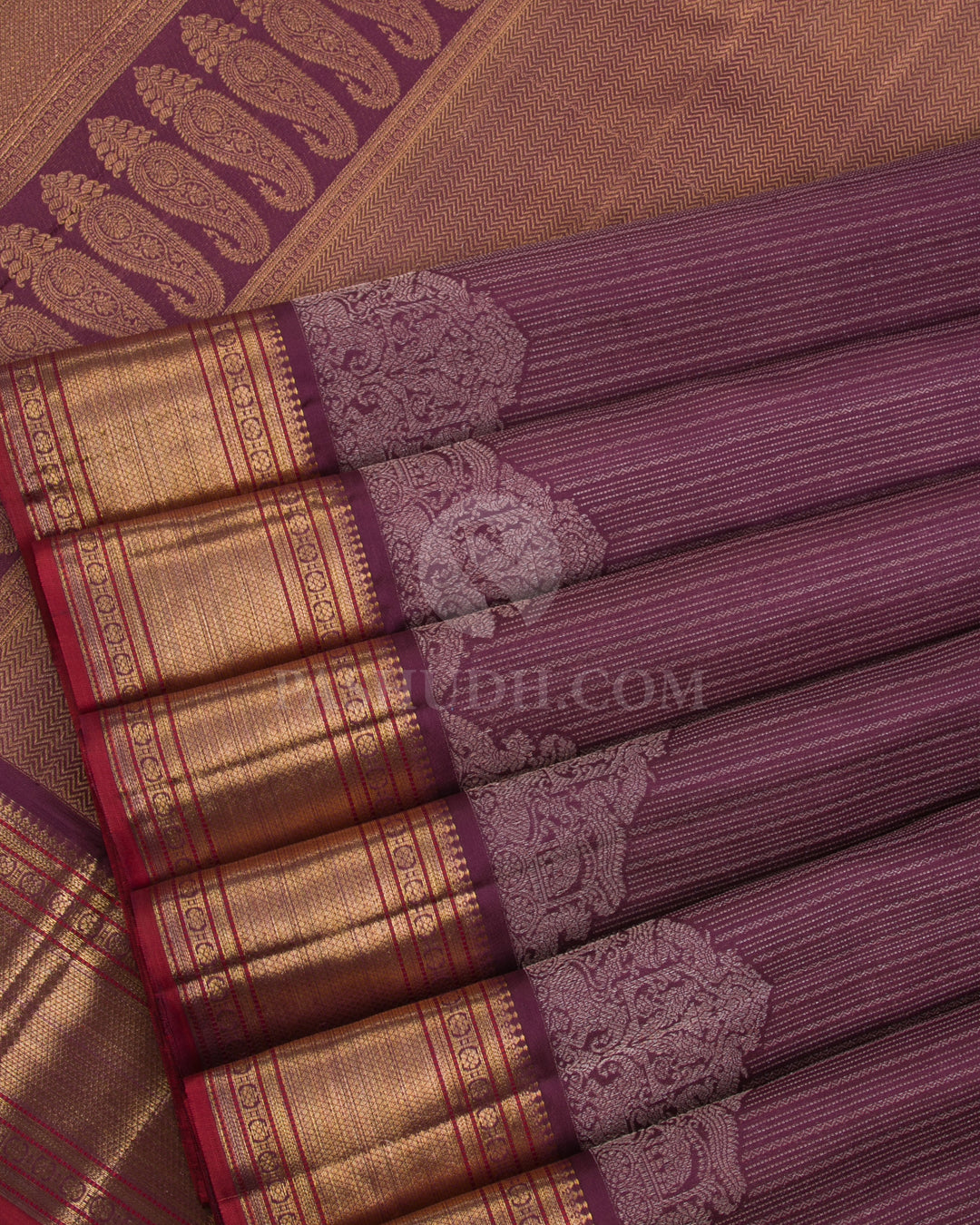 Grape Purple Kanjivaram Silk Saree- DJ300(B) - View 3