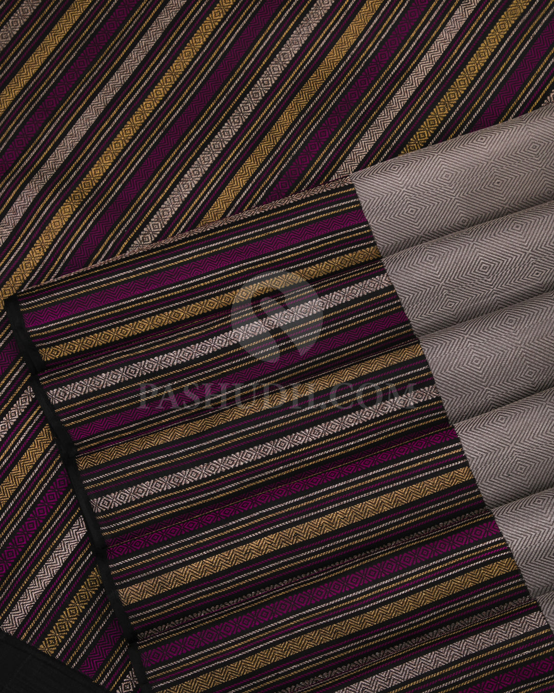 Grey Kanjivaram Silk Saree - S722 - View 5