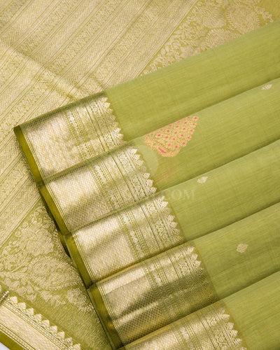 Leaf Green Kanjivaram Silk Saree - S879 - View 5