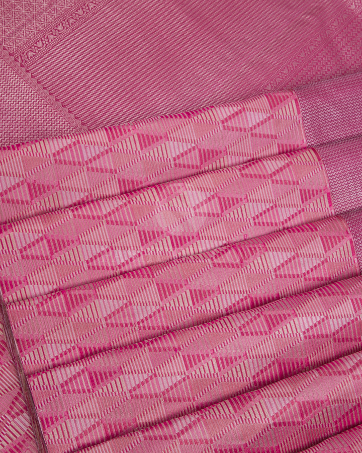 Mulberry Pink & Wild Orchid Pink Kanjivaram Silk Saree - D530(A) - View 3