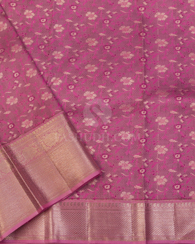 Purple & Pink Kanjivaram Silk Saree - S978 - View 3