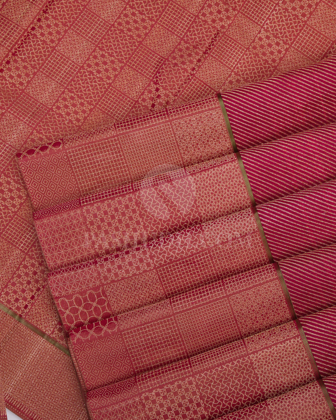 Raspberry Pink Kanjivaram Silk Saree - DJ192 - View 4