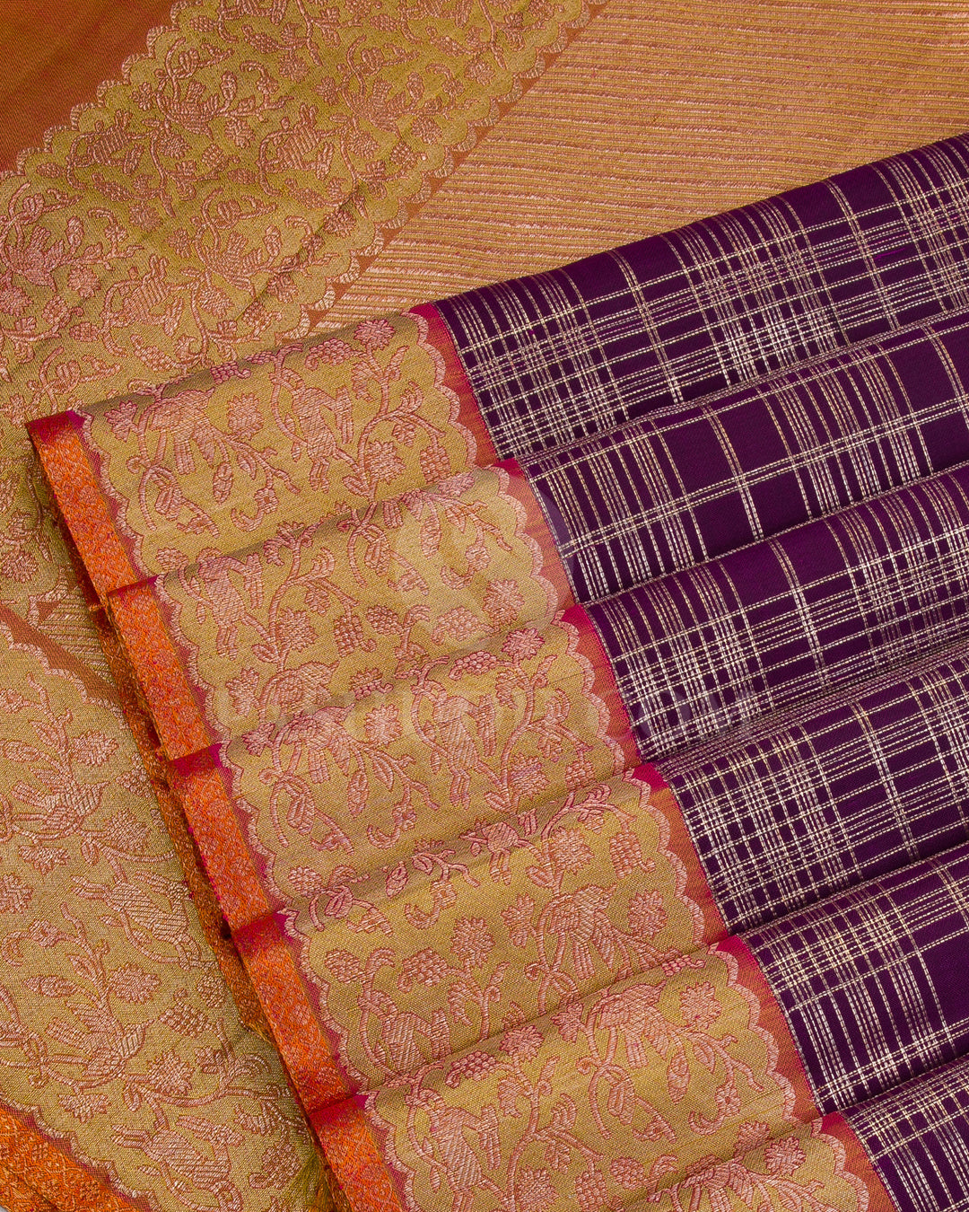 Purple and Pink Kanjivaram Silk Saree - S931