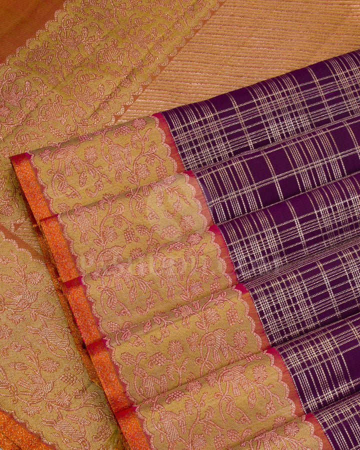 Purple and Pink Kanjivaram Silk Saree - S931