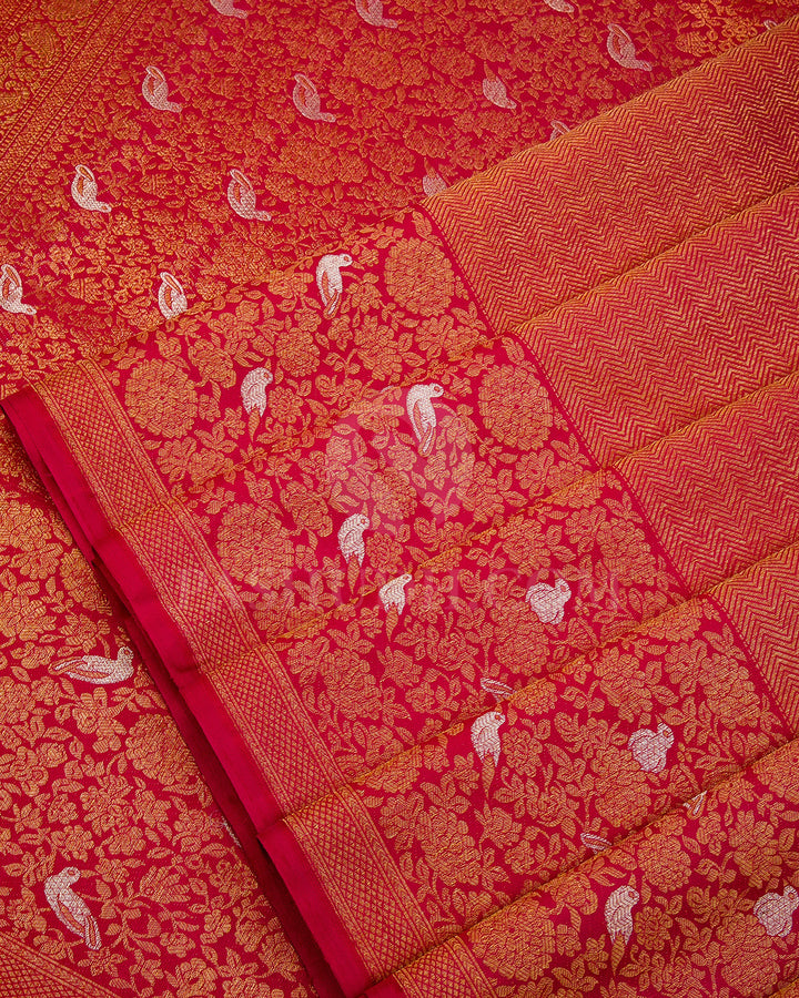 Deep Pink Kanjivaram Silk Saree - S929