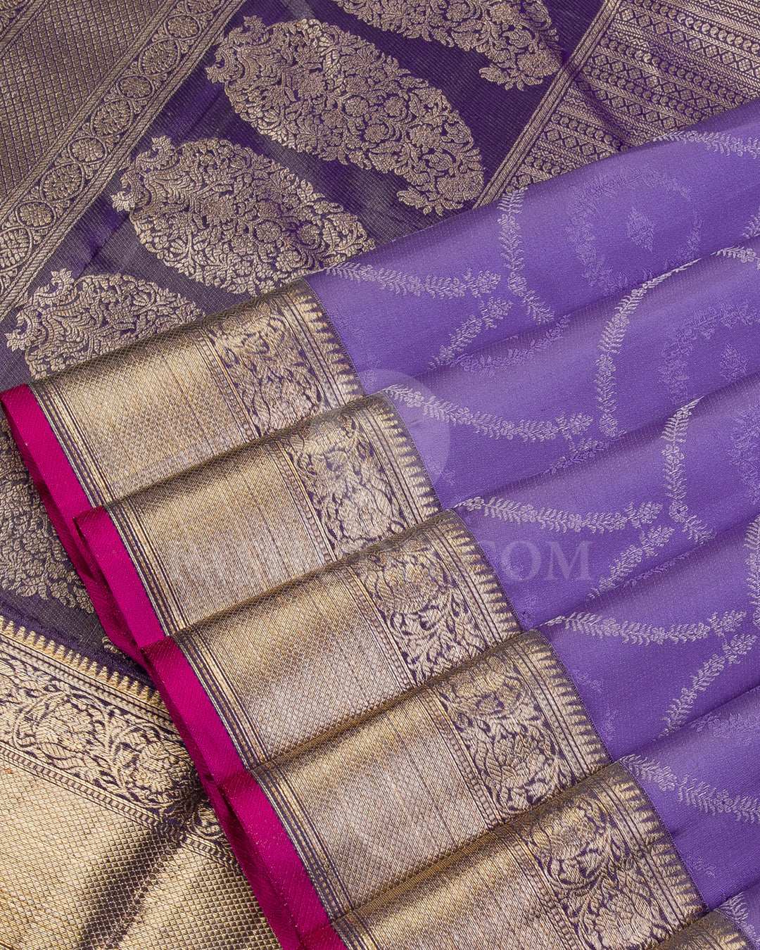 Lavender & Grey Kanjivaram Silk Saree - D478