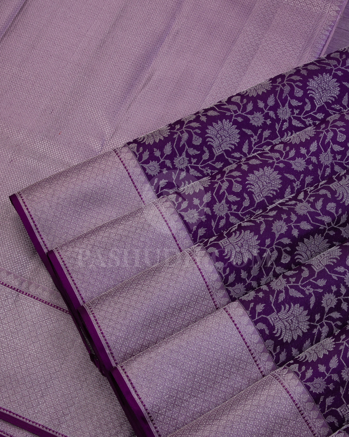 Violet and Pale Lavender Kanjivaram Silk Saree - DT230