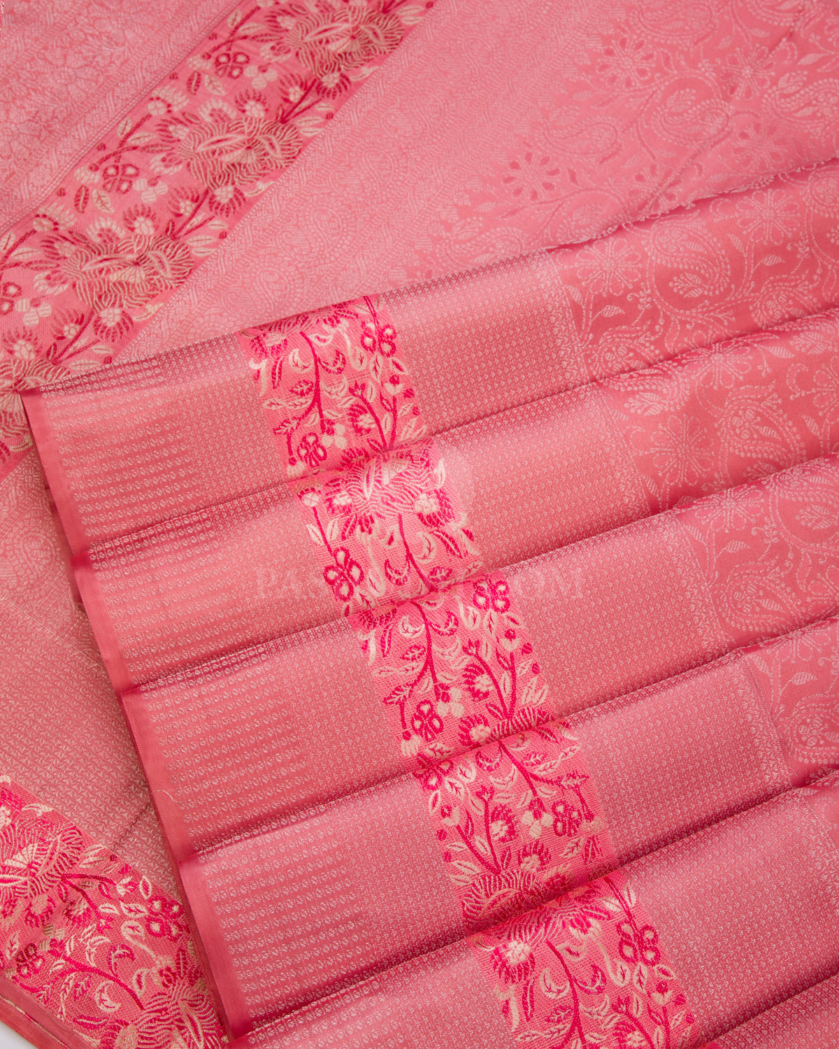 Flamingo Pink Kanjivaram Silk Saree - DT205