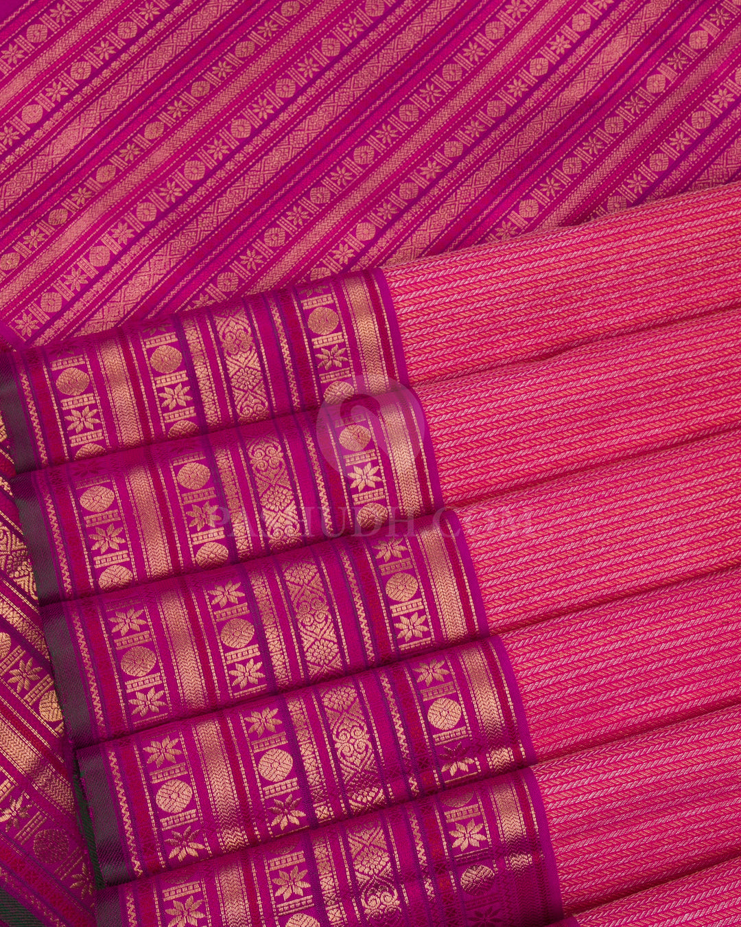 Rani Pink And Violet Kanjivaram Silk Saree - S1062(C) - View 4