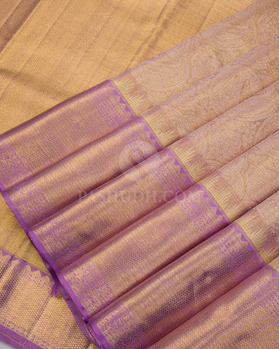 Lavender Kanjivaram Tissue Silk Saree - S1049(A) - View 4