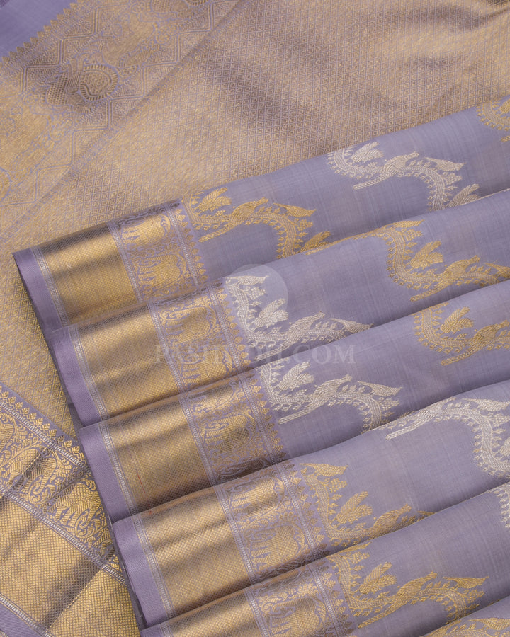Grey Kanjivaram Silk Saree - P119 -View 5