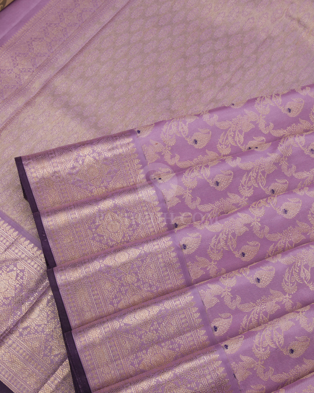 Light Lavender Kanjivaram Silk Saree - DJ208 - View 4