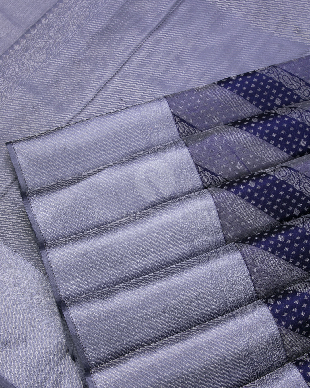 Blue & Grey Kanjivaram Silk Saree - D473 - View 4