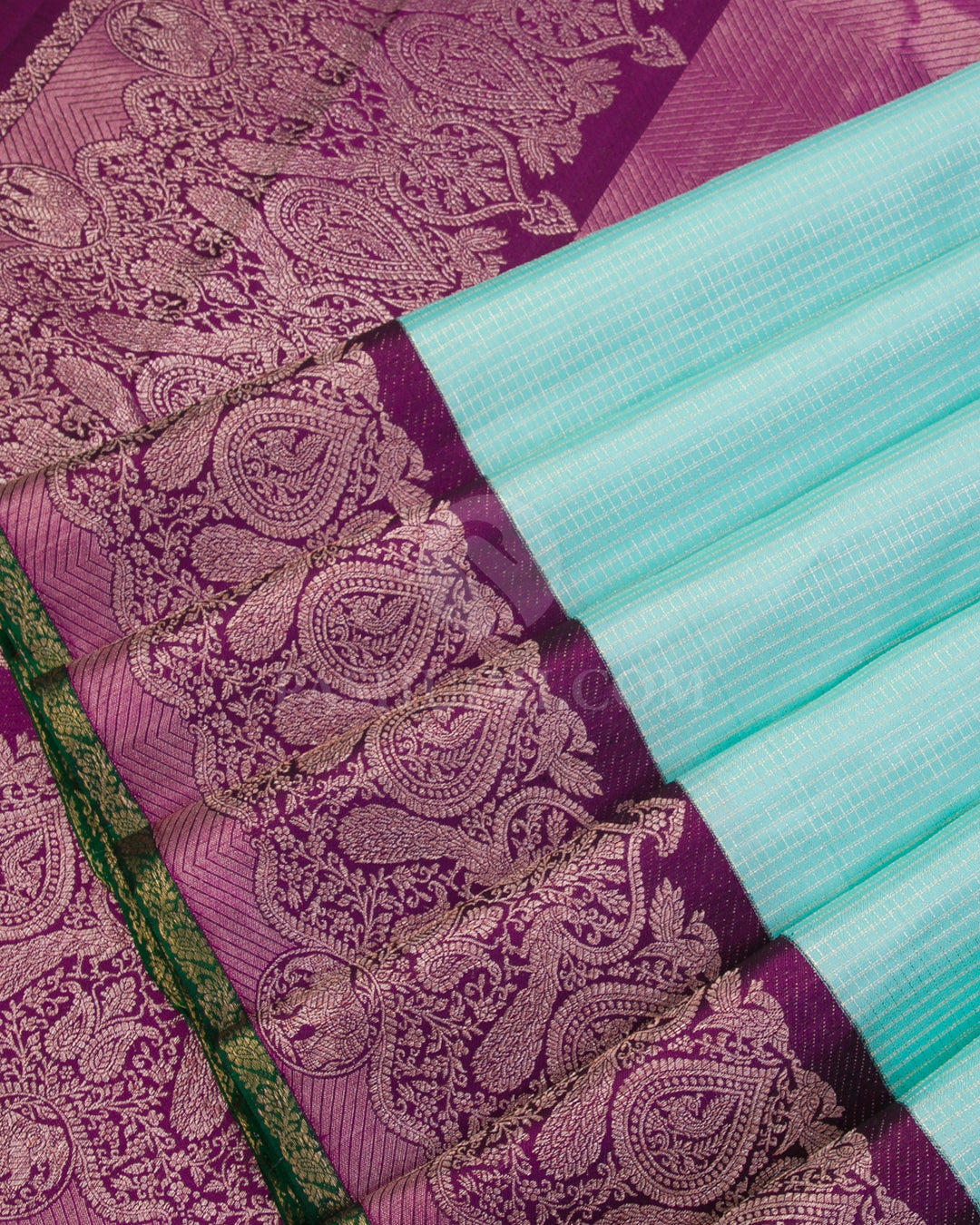 Sky Blue and Purple Kanjivaram Silk Saree - S1060(A)