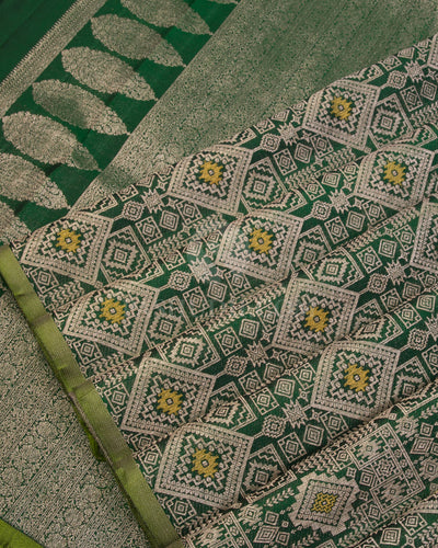 Forest Green Kanjivaam Silk Saree - S1018(A)