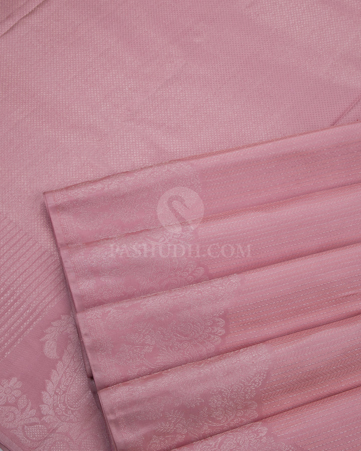 Baby Pink Kanjivaram Silk Saree - D450 - View 