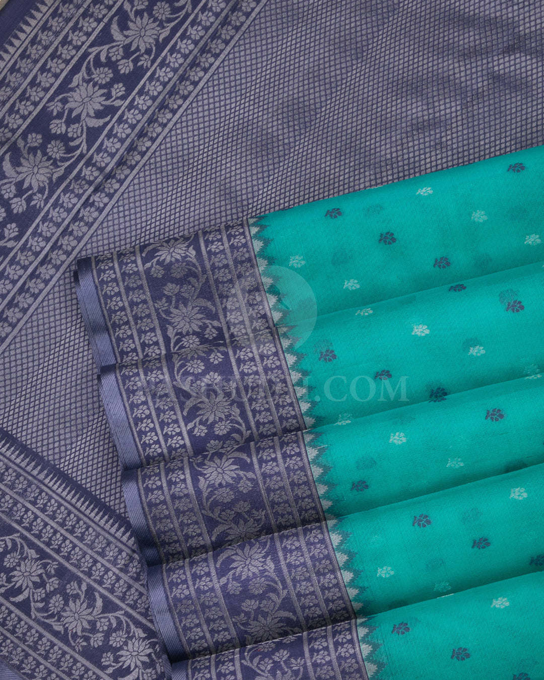 Anandha Blue Organza Weave Kanjivaram Silk Saree - DJ188 - View 4