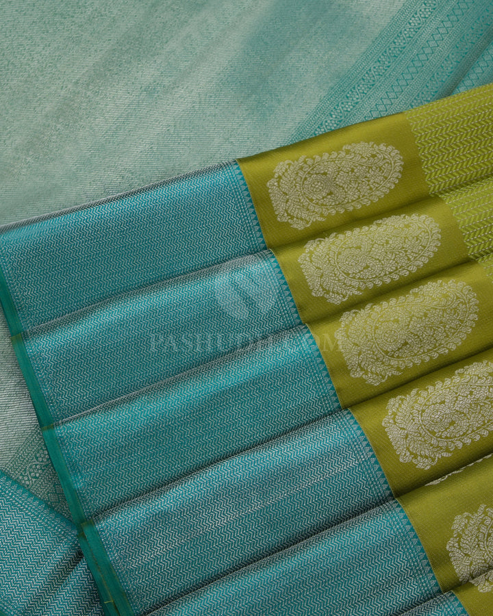 Parrot Green & Anandha Kanjivaram Silk Saree - D446 - View 4