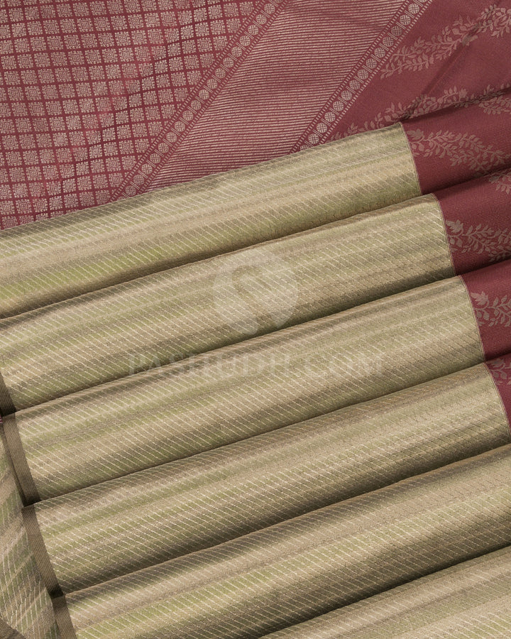 Rosewood Kanjivaram Silk Saree - DJ184 - View 4