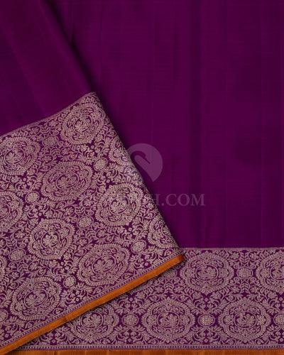 Hot Pink & Violet Kanjivaram Silk Saree - S983 - View 3