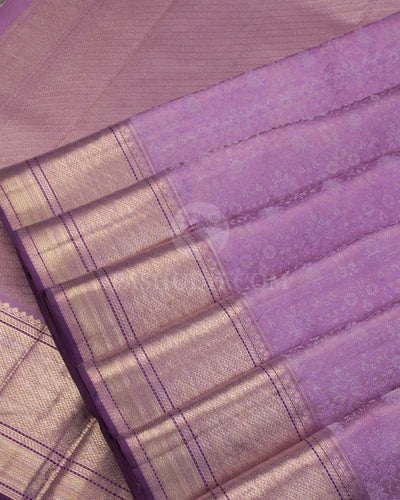 Lavender and Purple Kanjivaram Silk Saree - DJ284(A) - View 3
