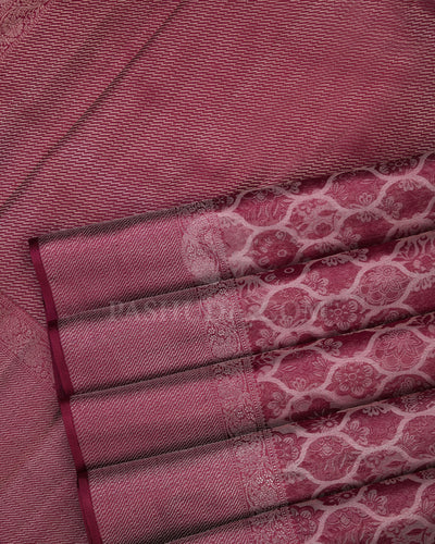 Dusty Pink Kanjivaram Silk Saree - D432 - View 4