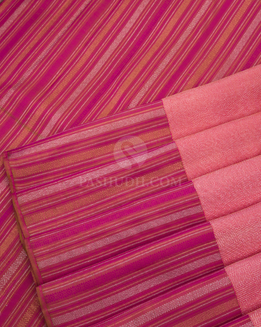 Pink Pure Zari Kanjivaram Silk Saree - S792 -View 5