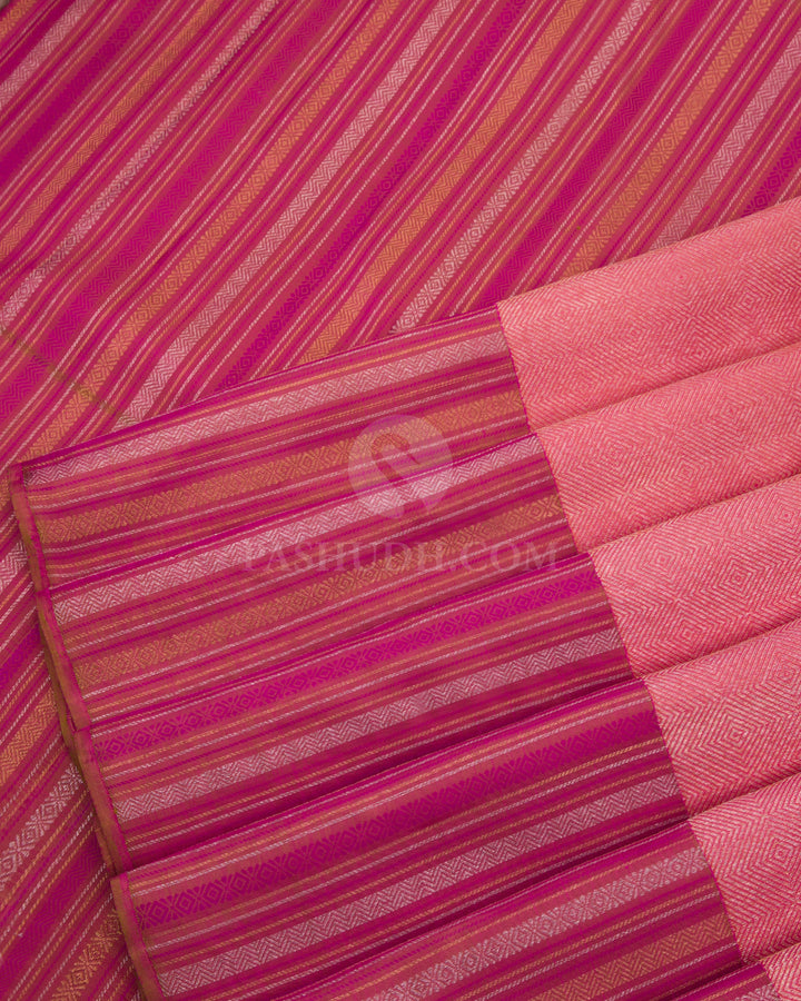Pink Pure Zari Kanjivaram Silk Saree - S792 -View 5