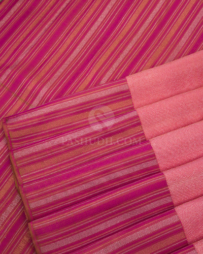 Pink Pure Zari Kanjivaram Silk Saree - S792 -View 5