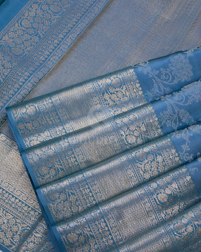 Blue Kanjivaram Silk Saree - D440 - View 3