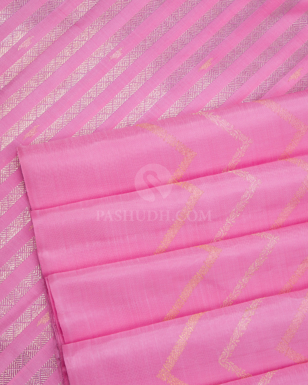 Baby Pink Pure Zari Kanjivaram Silk Saree - S725 - View 3
