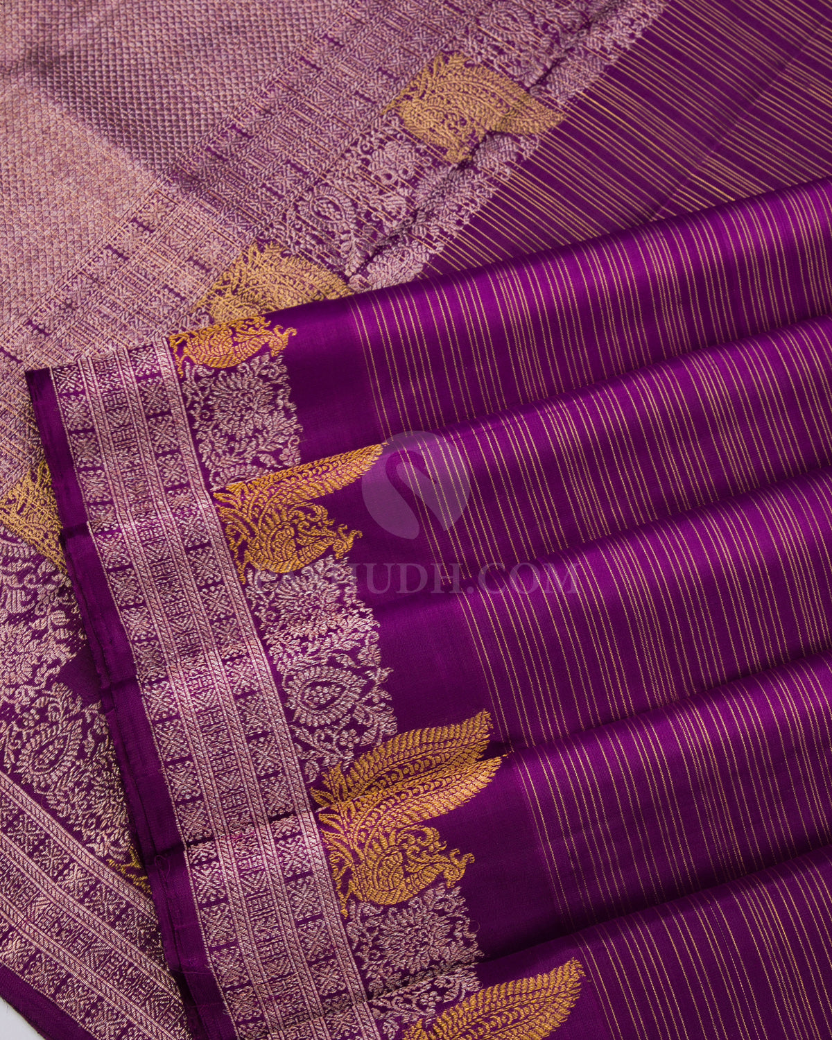 Kanchipuram Saree in Dusty Purple : SHJA220