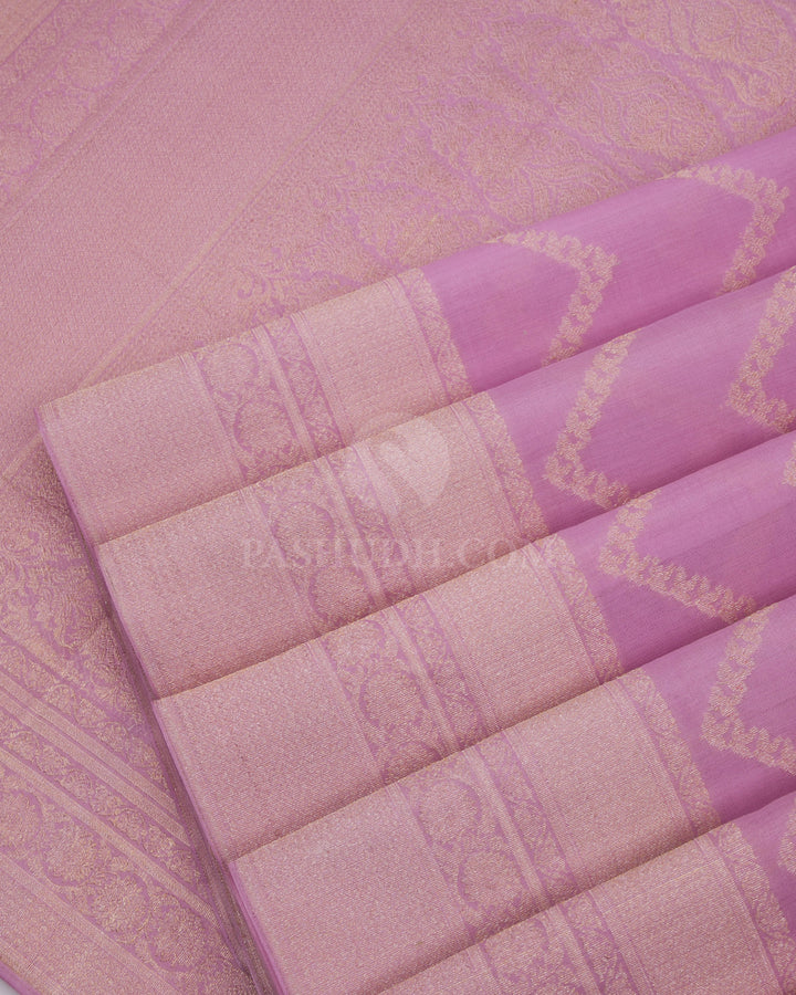 Light Pink Kanjivaram Silk Saree - DJ227 - View 4