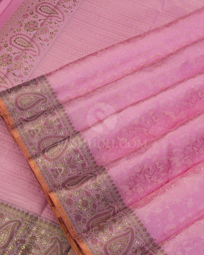 Pink Kanjivaram Silk Saree - DJ281(A) - View 3