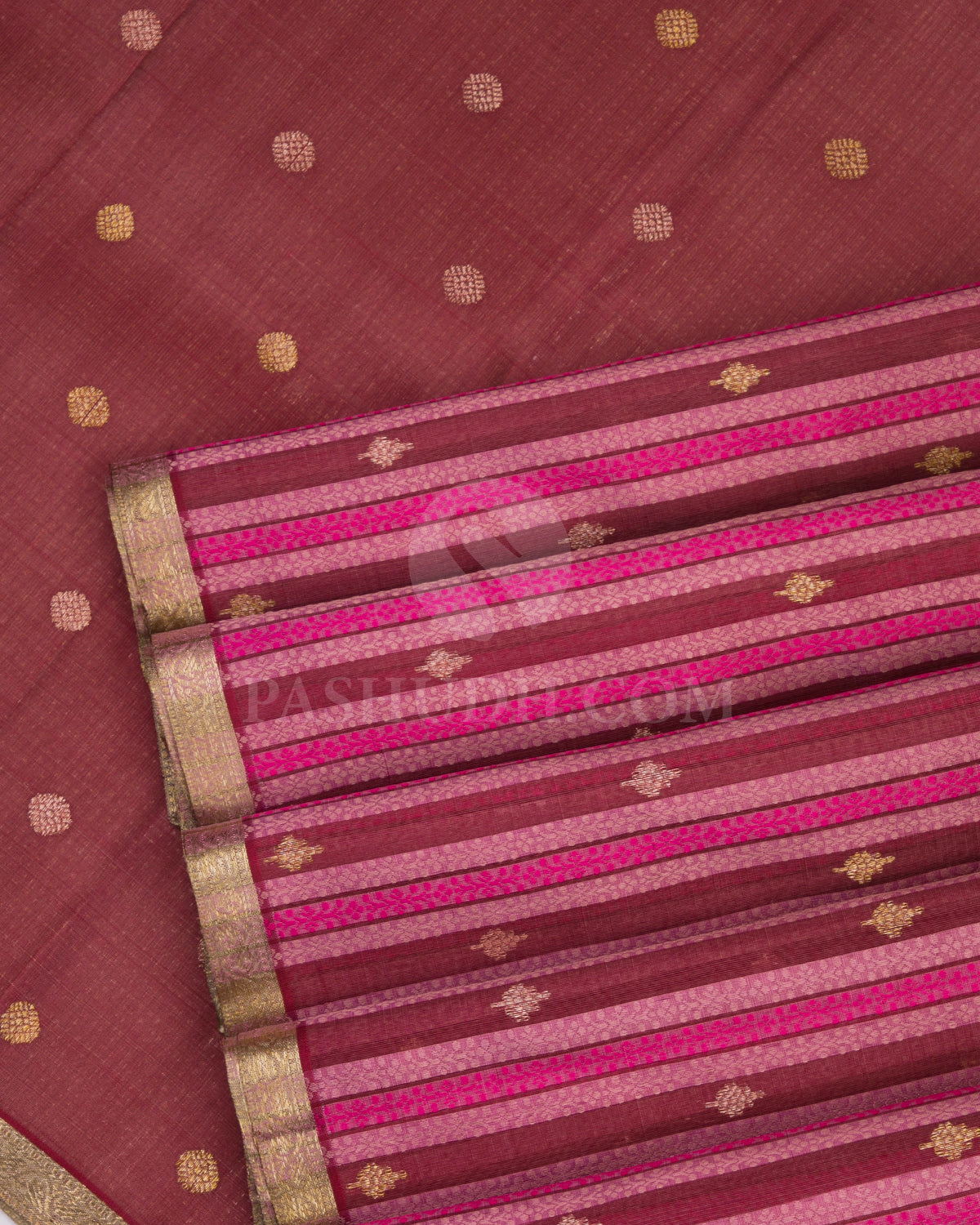 Shades of Pink and Mauve Organza Weave Zari Kanjivaram Silk Saree - S713- View 5