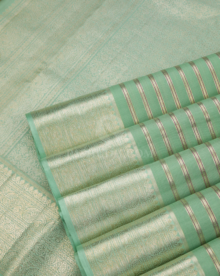 Light Green Pure Zari Kanjivaram Silk Saree - S844 - View 5