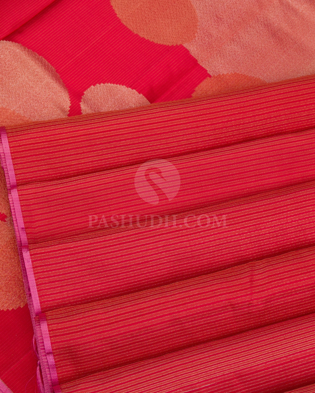 Red And Baby Pink Kanjivaram Silk Saree - DJ309(A) - View 3
