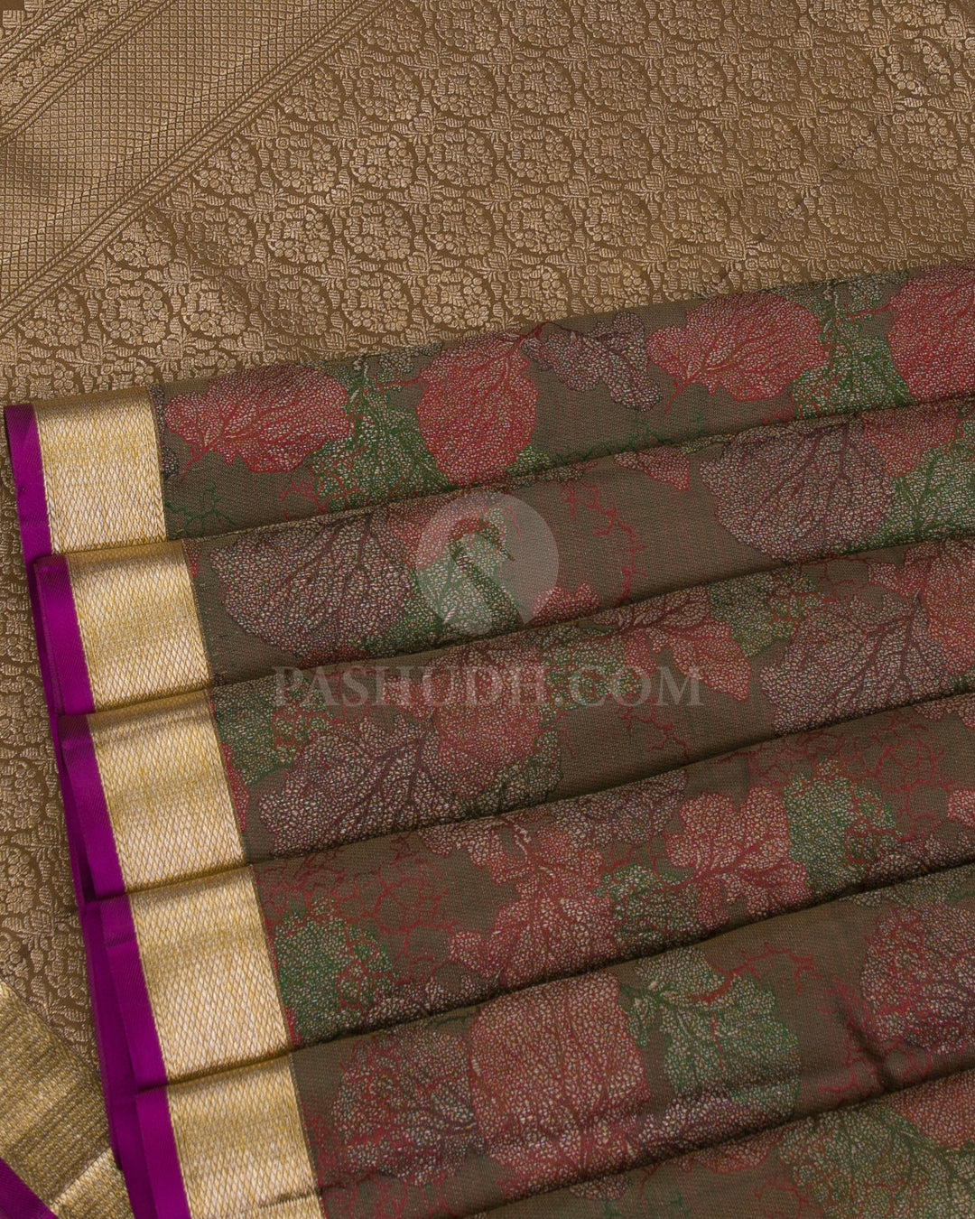 Mehendi Green Kanjivaram Silk Saree - DJ307(B) - View 3