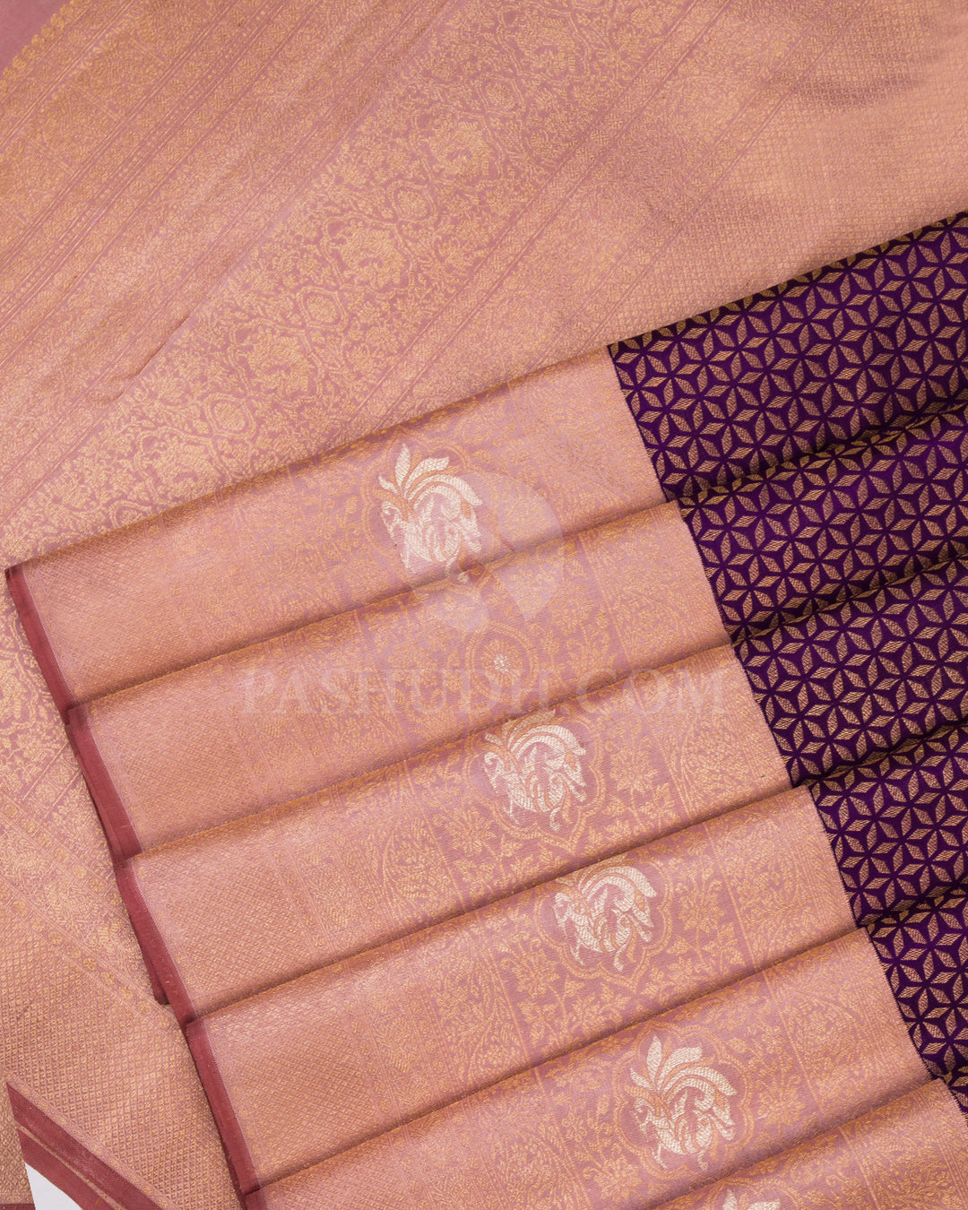 Royal Violet Pure Zari Kanjivaram Silk Saree - S718 View 5