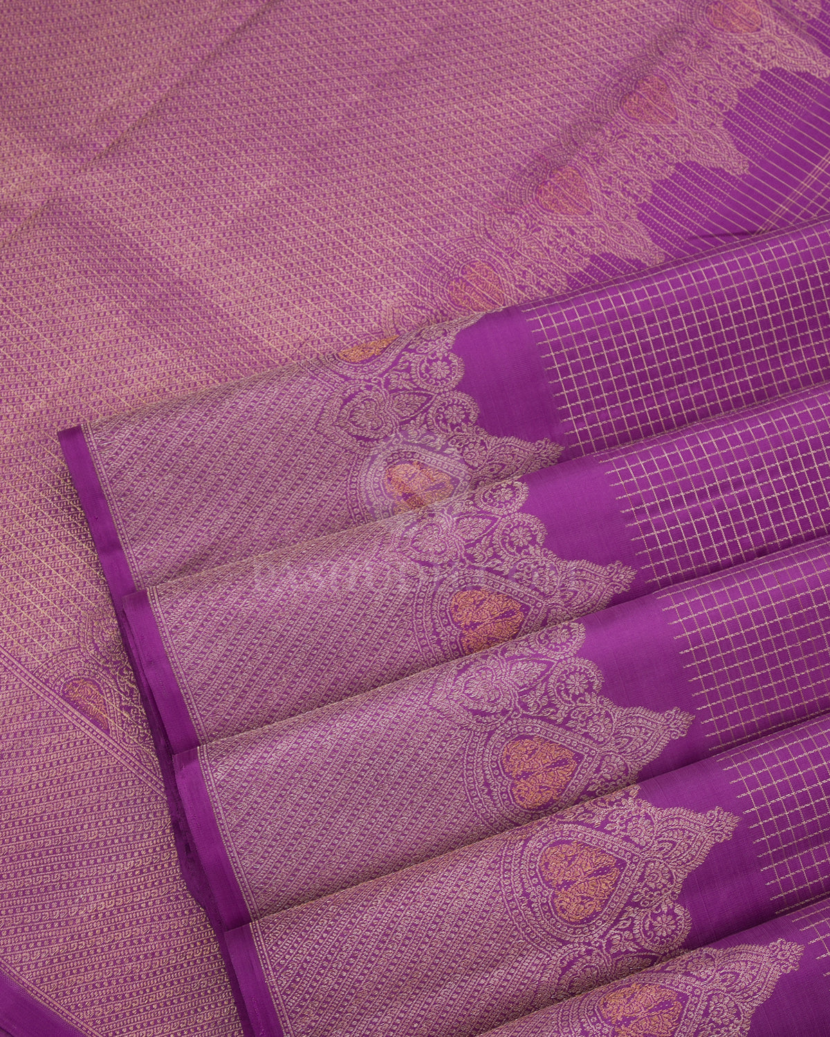 Lavender Zari Kanjivaram Silk Saree - S814 - View 5