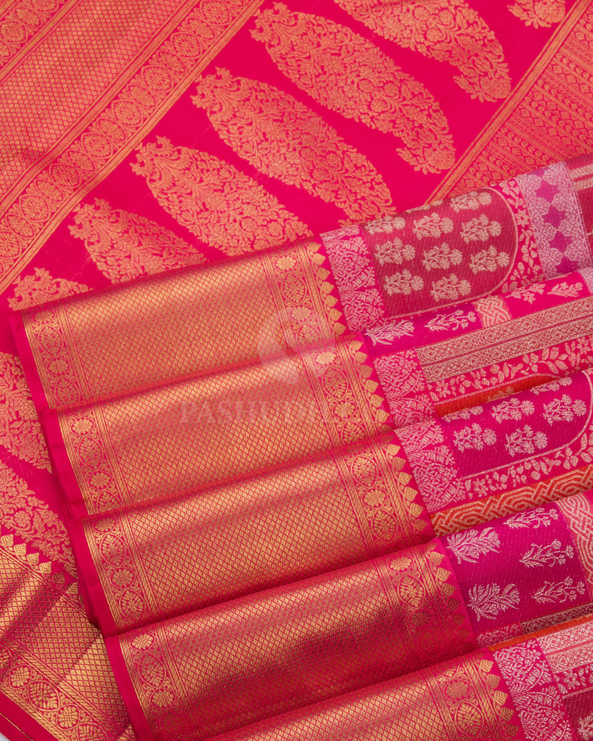 Multicolour Pure Zari Kanjivaram Silk Saree - P110 - View 5