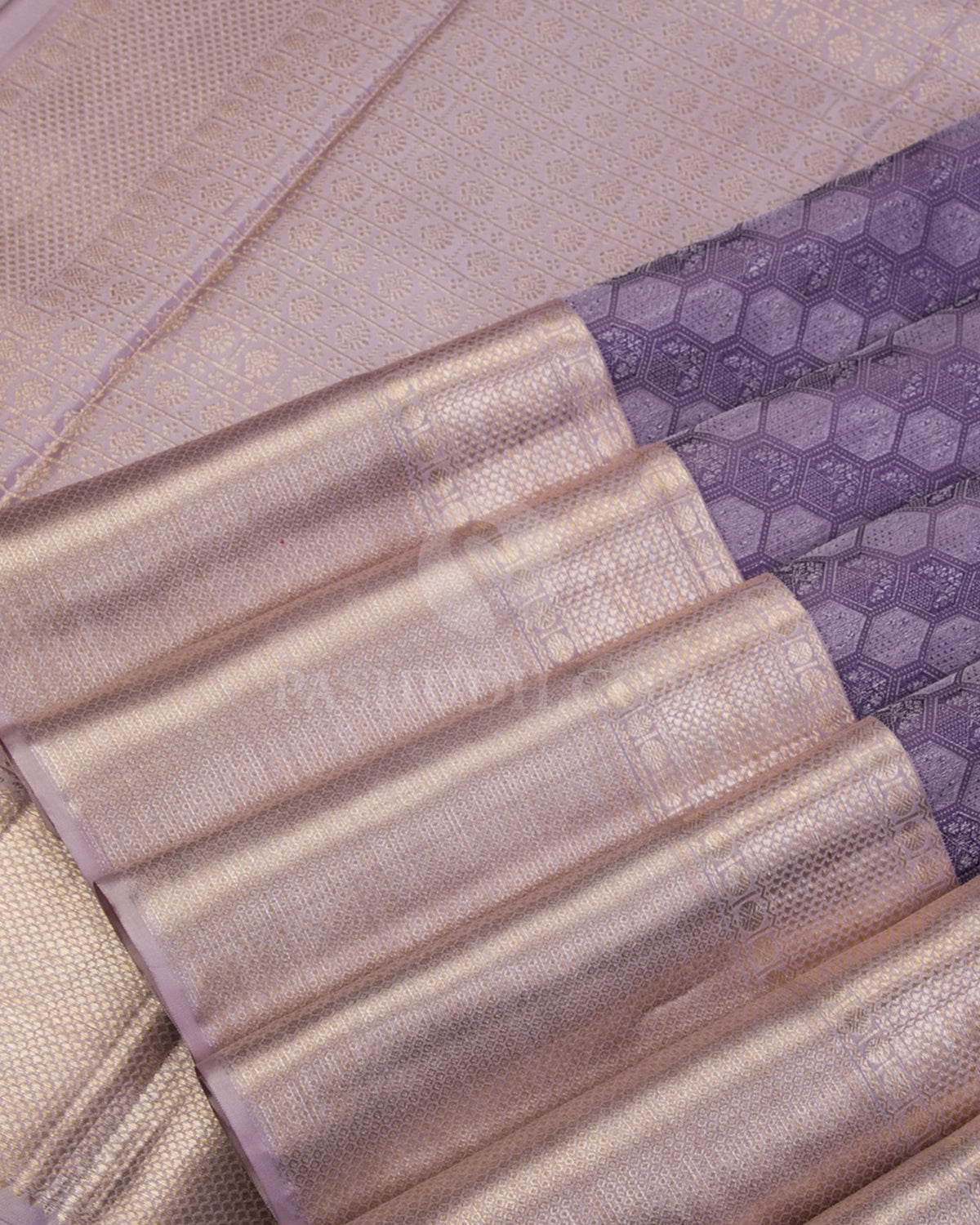 Lavender Kanjivaram Silk Saree - D501(B) - View 3